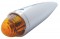 Chrome Beehive Glass Lens Torpedo Cab Light W/ 1157 Bulb - Amber