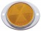 3 3/16" Round Reflector W/ Aluminum Mounting Base - Amber