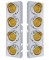 (2/Bulk) Stainless Steel Peterbilt 8 Led Cutout Air Cleaner Light Bracket W/ 2" Incandescent Beehive Light & Cr. Pl. Visor