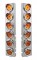 (2/Bulk) Stainless Steel Peterbilt 12 Led Cutout Air Cleaner Light Bracket W/ 2" Incandescent Flat Light & Cr. Pl. Visor