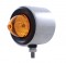 Stainless Steel Double Face Housing W/ 2 Incandescent 2 1/2" Crystal Beehive Light - Amber/Red