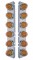 (2/Bulk) Stainless Steel Peterbilt 12 Led Cutout Air Cleaner Light Bracket W/ Watermelon Glass Lens - Dark Amber