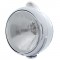 Chrome "Guide" Peterbilt H4 Halogen Headlight W/ 5 Amber Led Top Mount Light - Clear Lens