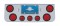 Chrome Rear Center Light Panel W/ Four 4" & Three 2 1/2" Round Light - Red Lens