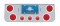 Chrome Rear Center Light Panel W/ Four 4" & Three 2 1/2" Round Light W/ Bezel - Red Lens