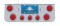 Chrome Rear Center Light Panel W/ Four 4" & Three 2 1/2" Round Light W/ Visor - Red Lens