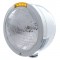 Stainless Steel "Bullet" Half-Moon Peterbilt 6014 Sealed Beam Headlight W/ 4 Amber Led Signal Light - Amber Lens