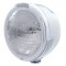 Stainless Steel "Classic" Half-Moon Peterbilt 6014 Sealed Beam Headlight W/ 4 Amber Led Signal Light - Clear Lens
