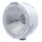 Stainless Steel "Classic" Half-Moon Peterbilt H4 Halogen Headlight W/ 4 Amber Led Signal Light - Clear Lens