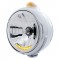 Chrome "Guide" Headlight W/ Amber Single Function Top Mount Light - 10 Amber Led Crystal Halogen