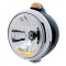 Black "Guide" Headlight W/ Amber Single Function Top Mount Light - 10 Amber Led Crystal Halogen