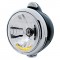 Black "Guide" Headlight W/ Amber/Clear Single Function Top Mount Light - 10 Amber Led Crystal Halogen