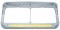 Chrome Plastic Dual Headlight Bezel W/ Visor W/ 19 Amber Led 12" Reflector Light Bar - Clear Lens
