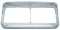 Chrome Plastic 14 White Led Rectangular Dual Headlight Bezel W/ Visor - Clear Lens