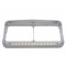 Chrome Plastic 14 Amber Led Rectangular Headlight Bezel W/ Visor - Chrome Lens