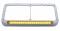 Chrome Plastic Dual Headlight Bezel W/ 19 Amber Led 12" Reflector Light Bar - Amber Lens