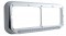 Chrome Plastic Dual Headlight Bezel W/ 19 Amber Led 12" Reflector Light Bar - Clear Lens
