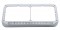 Chrome Plastic 14 White Led Rectangular Dual Headlight Bezel W/O Visor - Clear Lens