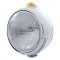 Stainless Steel "Guide" 6014 Sealed Beam Headlight With 5 Amber Led Dual Function Top Mount Light - Amber Lens