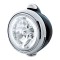 Black "Guide" Headlight W/ Amber/Clear Top Mount Light - 34 White Led Crystal Halogen
