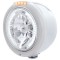 Stainless Steel Peterbilt "Classic" Half-Moon Peterbilt Headlight W/ Amber/Clear 2 Function Signal Lt - 34 White Led Crystal Halogen
