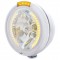 Chrome Peterbilt "Classic" Peterbilt Headlight W/ Amber Dual Function Signal Light - 34 Amber Led Crystal Halogen