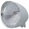Chrome Aluminum 7" Billet Style "Chopper" Motorcycle Mount Headlight With Smooth Visor - 6014 Seal Beam