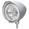 Chrome Aluminum 7" Billet Style "Chopper" Motor Vehicle/Truck Mount Headlight With Razor Visor - 34 White Auxiliary Led