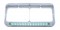 Chrome Plastic 14 Green Led Rectangular Headlight Bezel W/ Visor - Clear Lens