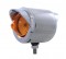 Incandescent Stainless Steel 2" Double Face Crystal Beehive Light W/ Visor - Amber Lens/Red Lens
