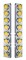 (2/Bulk) Stainless Steel Peterbilt 16 Led Cutout A/C Bracket W/2" 9 Amber Led Flat Reflector Light & Chrome Pl. Visor - Amber Lens