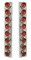 (2/Bulk) Stainless Steel Peterbilt 16 Led Cutout A/C Bracket W/2" 9 Amber Led Beehive Light & Chrome Pl. Visor - Amber Lens