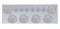 Stainless Steel Rear Center Light Panel W/ Six 10 Led 4" & 9 Led 2" Flat Light W/ Bezel - Red Led/Clear Lens