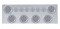 Stainless Steel Rear Center Light Panel W/ Six 12 Led 4" & 9 Led 2" Flat Light W/ Bezel - Red Led/Clear Lens