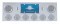 Stainless Steel Rear Center Light Panel W/ Two 12 Led 4" & Six 13 Led 2 1/2" Flat Light W/ Bezel - Red Led/Clear Lens