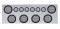 Stainless Steel Rear Center Light Panel W/ Six 12 Led 4" & 9 Led 2" Flat Light W/ Grommet - Red Led/Clear Lens