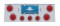 Stainless Steel Rear Center Lt Panel W/ Four 10 Led 4" & Three 13 Led 2 1/2" Flat Lt W/ Visor - Red Led/Red Lens