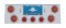 Stainless Steel Rear Center Lt Panel W/ Four 12 Led 4" & Three 13 Led 2 1/2" Flat Lt W/ Visor - Red Led/Red Lens