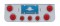 Chrome Rear Center Lt Panel W/ Four 10 Led 4" & Three 13 Led 2 1/2" Flat Lt W/ Visor - Red Led/Red Lens