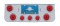 Chrome Rear Center Lt Panel W/ Four 10 Led 4" & Three 13 Led 2 1/2" Beehive Lt W/ Visor - Red Led/Red Lens