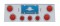 Stainless Steel Rear Center Light Panel W/ Four 7 Led 4" Reflector & Three 13 Led 2 1/2" Flat Light W/ Visor - Red Led/Red Lens