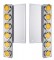 (2/Bulk) Stainless Steel Freightliner  12 Led Cutout Front Air Cleaner Bracket W/ 9 Amber Led 2" C/M Reflector Light W/ Visor - Amber Lens
