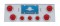 Stainless Steel Rear Center Lt Panel W/ Four 10 Led 4" & Three 13 Led 2 1/2" Flat Lt W/ Bezel - Red Led/Red Lens