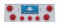 Stainless Steel Rear Center Lt Panel W/ Four 10 Led 4" & Three 13 Led 2 1/2" Beehive Lt W/ Bezel - Red Led/Red Lens