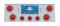 Stainless Steel Rear Center Lt Panel W/ Four 7 Led 4" & Three 13 Led 2 1/2" Flat Lt W/ Bezel - Red Led/Red Lens