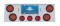 Stainless Steel Rear Cntr Lt Pnl W/ Four 12 Led 4" & Three 13 Led 2 1/2" Bhive Lt W/ Grommet - Red Led/Red Lens