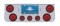 Chrome Rear Cntr Lt Pnl W/ Four 10 Led 4" & Three 13 Led 2 1/2" Flat Lt W/ Grommet - Red Led/Red Lens