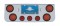 Chrome Rear Cntr Lt Pnl W/ Four 12 Led 4" & Three 13 Led 2 1/2" Flat Lt W/ Grommet - Red Led/Red Lens