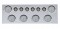 430 Stainless Steel Rear Center Light Panel W/ Six 10 Led 4" & 9 Led 2" Flat Light W/ Visor - Red Led/Clear Lens
