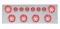 430 Stainless Steel Rear Center Light Panel W/ Six 7 Led 4" & 9 Led 2" Flat Light W/ Visor - Red Led/Red Lens